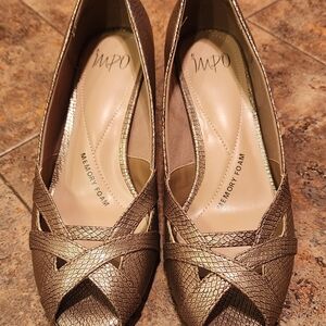 IMPO Gold Textured Heels